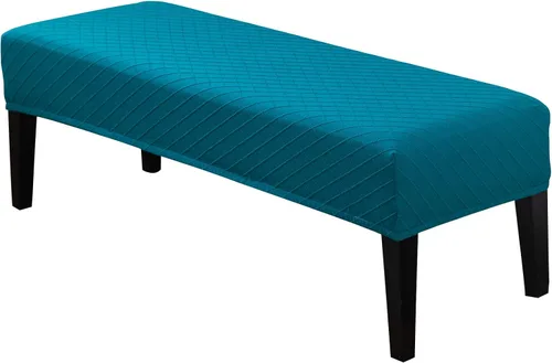 Vista 29 de Fundas de banco de comedor de jacquard tapizado de elastano elástico, funda de banco de alta elasticidad, protectores de banco extraíbles y lavables