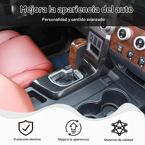 Vista 2 de Funda de Marco y Embellecedor del Panel de Cambio de Marchas para la Consola Central de Toyota Tundra 2007 2008 2009 2010 2011 2012 2013, Accesorios