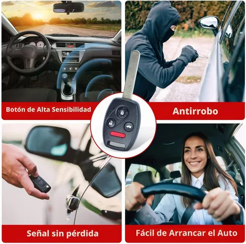 Vista 5 de Llavero de repuesto para Honda Civic 2006 2007 2008 2009 2010 2011 2012 2013 N5F-S0084A entrada sin llave Control remoto llave de coche 4 botones
