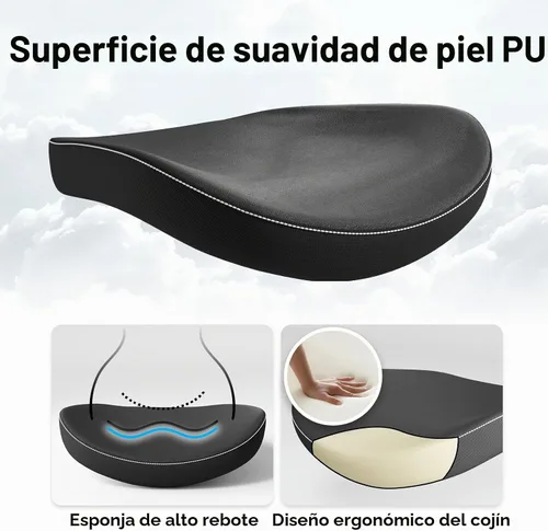 Vista 4 de Ergalithic Silla de oficina ergonómica para casa y escritorio - Silla de computadora en forma de X de malla con cuero de PU y soporte lumbar