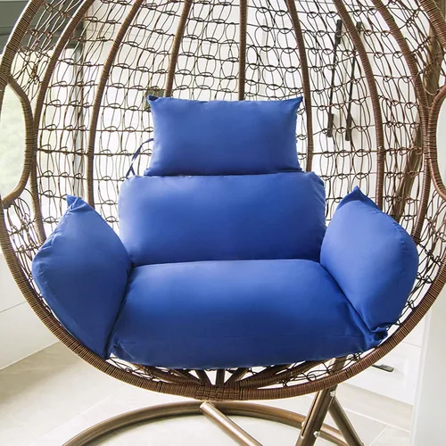 Vista 10 de HUHJYUGE Cojín para silla de columpio, cojín suave para silla colgante de patio con reposacabezas, lavable para colgar huevos colgantes, cojín