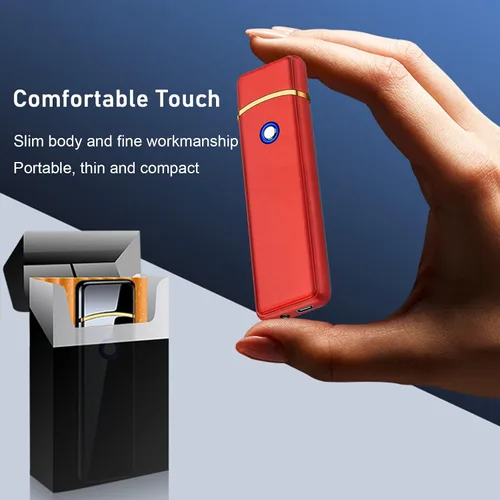 Vista 5 de Encendedor electrónico, encendedor inteligente recargable por USB, encendedor eléctrico fresco, portátil, de doble cara, resistente al viento, sin