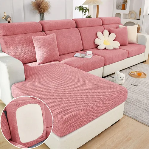 Vista 18 de Fundas de cojín para asiento de sofá, fundas elásticas para cojín para sofá, funda antideslizante de repuesto, protector grueso de muebles con Beige
