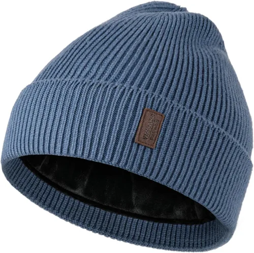 Vista 37 de Wmcaps – Gorro de invierno para hombre y mujer, gorro de punto suave y cálido con forro vellón Verde militar