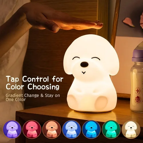 Vista 7 de Linda luz nocturna de gatito para niños, regalos de cumpleaños Kawaii para decoración de habitación, decoración de habitación para bebés