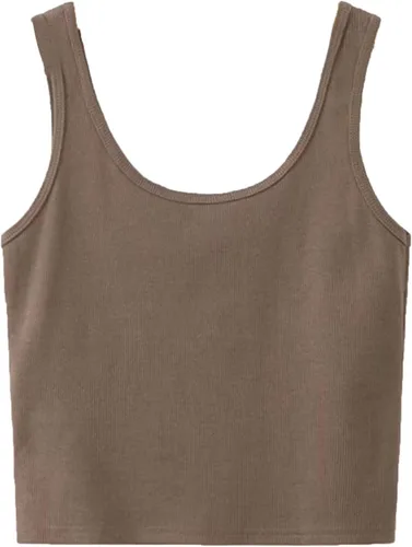 Vista 2 de SWEATYROCKS - Camiseta corta sin mangas con tela acanalada para mujer