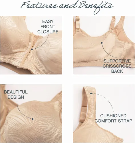 Vista 4 de Playtex Brasier inalámbrico de cierre frontal E52E de 18 horas para mujer, paquete individual o de 2