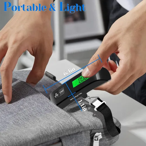 Vista 6 de Báscula de equipaje, báscula de equipaje de 110 libras con funciones de conmutación de 4 unidades y pantalla LED, báscula de equipaje digital