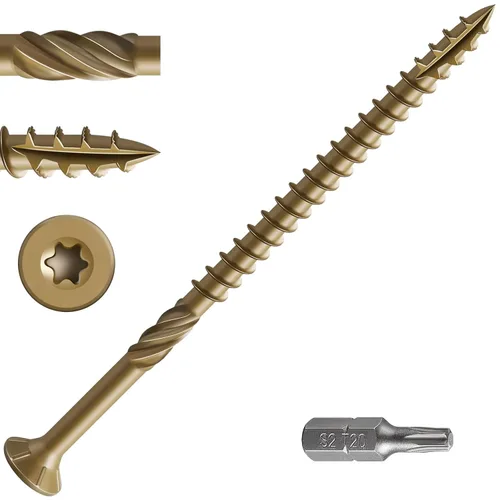 Vista 38 de Wensilon 5/16 * 3" Tornillos negros para cubierta, (piezas) 2 libras. Tornillos de madera para exterior, resistentes a la oxidación