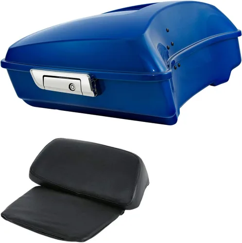 Vista 18 de Respaldo de Maletero de Equipaje King Tour Negro Brillante con Placa de Rack de Montaje Compatible con Harley Modelos Touring 2014-2025 Road Glide