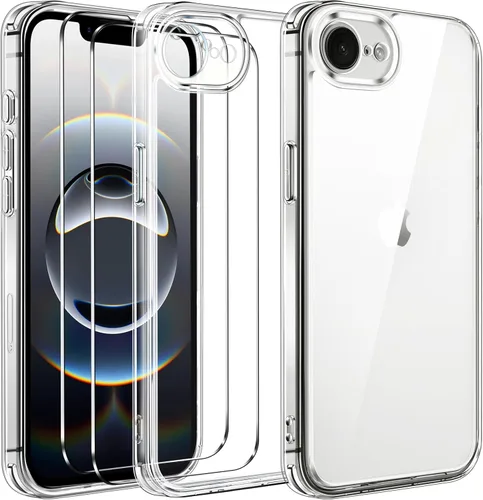 Vista 44 de ivoler Estuche 3 en 1 para iPhone 17 de 6.3" 2025 con 2 protectores de pantalla de vidrio templado [Protección de grado militar], parte trasera