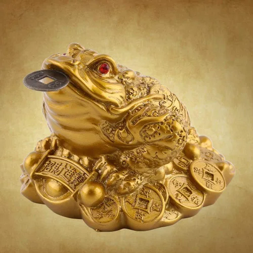 Vista 6 de LIZEALUCKY Feng Shui - Estatua de sapo de dinero, amuleto de la suerte, rana para caja registradora, monedas, riqueza, estatua de la suerte