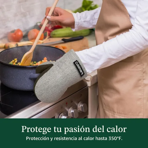 Vista 3 de Cuisinart Heritage - Mini guantes para horno, 2 unidades, neopreno, resistentes al calor 350F Gris texturizado