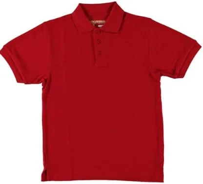 Vista 2 de Universal School Uniform Polo piqué de manga corta para bebés y niños, Rojo, 2T