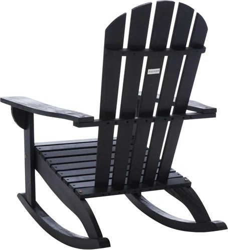 Vista 7 de SAFAVIEH Outdoor Collection Brizio - Mecedora Adirondack con listones negros
