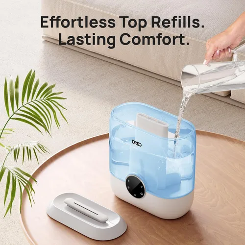 Vista 4 de DREO Humidificadores para dormitorio, humidificador de niebla fría de gran tamaño de 6 litros para habitación grande, tiempo de funcionamiento de 60