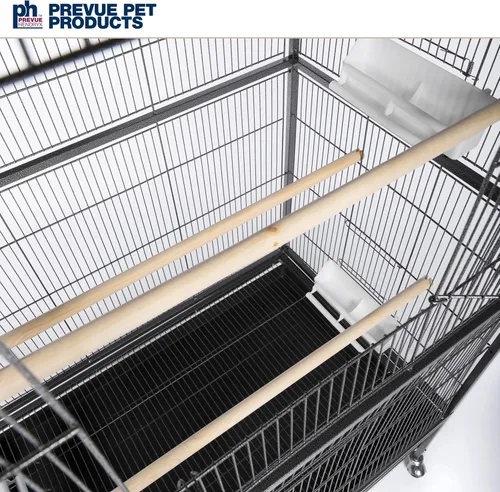 Vista 6 de Prevue Productos para mascotas Jaula de hierro forjado con soporte F040 Jaula para pájaros negra, 31 pulgadas por 20 1/2 pulgadas por 53 pulgadas