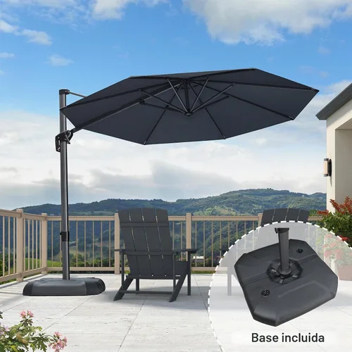 Vista 691 de PURPLE LEAF Paraguas al aire libre con base 8' x 8' protección solar verde Manzana Verde (Apple Green)