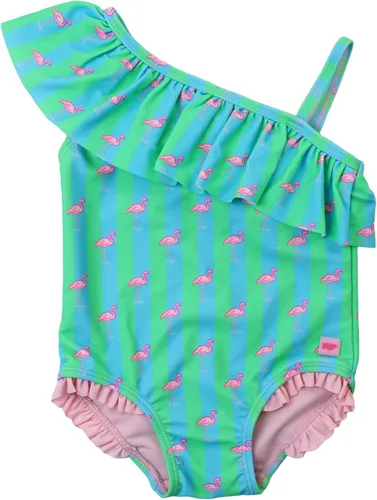 Vista 6 de RuffleButts Traje de baño de una sola pieza con volantes y protección solar UPF50+ para niñas Sirena