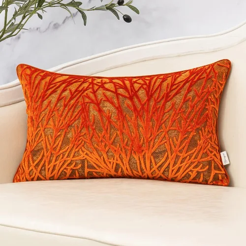 Vista 14 de Yangest Funda de Almohada Decorativa de Ramas Beige de Terciopelo Funda de Cojín Neutra para Sofá Sillón Dormitorio Sala de Estar Decoración