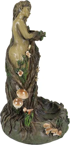 Vista 4 de Ebros Gift Whispering Forest Celta Greenman Árbol Mujer Gaia Ent Retorno Incienso Cono Quemador Aroma Aroma Estatuilla Diosa Cuernos Árbol