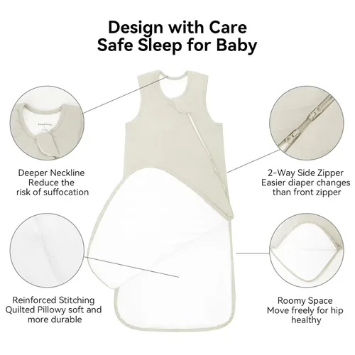 Vista 3 de BubblePanda - Saco de dormir de bambú de rayón para bebé de 0 a 6 meses, 1.0 tog, manta portátil ultra suave para bebé de 0 a 3 meses, saco