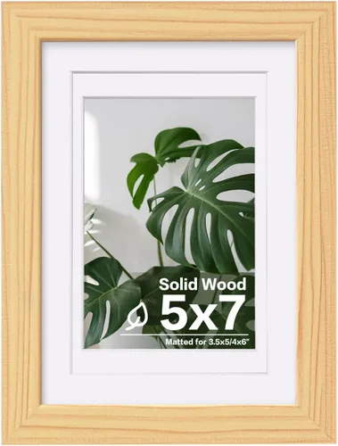 Vista 160 de Egofine - Portarretratos de 4 x 6 pulgadas, de madera maciza con plexiglás, para fotos de 3.5 x 5 con paspartú o de 4 x 6 sin paspartú, para colocar