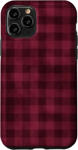 Vista 27 de Funda para iPhone 13 Pro Max Pretty Fall Otoño Burdeos Búfalo a cuadros