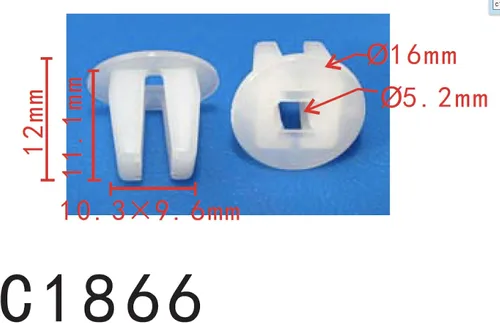 Vista 54 de Autobahn88 - Clip de remache tipo push-in para parachoques, compatible con Renault (OEM: 054000001R) (Paquete de 20)