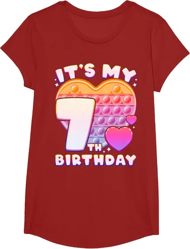 Vista 76 de Pop-it Birthday Girl 7 años de edad, Push it Pop Fidget Bubble Camiseta, Negro