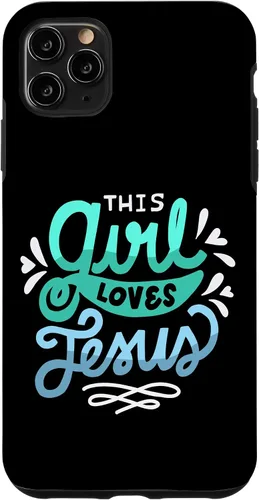 Vista 11 de Funda para iPhone 15 This Girl Loves Jesus Christian Faith Women