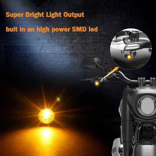 Vista 2 de Led Motorcycle Turn Signal Lights Universal Mini Front Blinkers Compatible with Harley Honda Suzuki Triumph Yamaha
