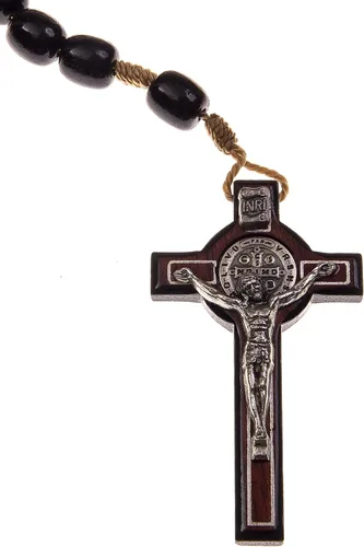 Vista 4 de Intercession Mens Large St Benedict Wood Rosary