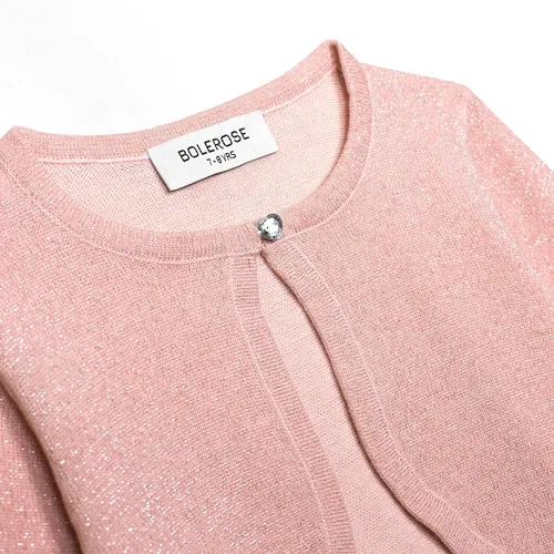 Vista 2 de BOLEROSE Cárdigan brillante de manga larga para niñas Bolero