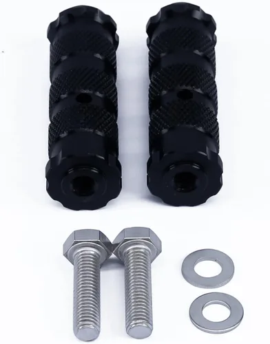 Vista 3 de PROCNC Pedales universales antideslizantes de 8 mm para motocicleta con pernos de instalación para Aprilla Honda Kawasaki Ducati Suzuki Yamaha Negro