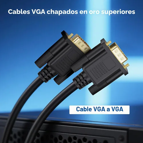 Vista 2 de Cable Matters Cable VGA a VGA de 6 pies con ferritas (cable VGA, cable de monitor VGA, cable de monitor de computadora, VGA macho a macho)