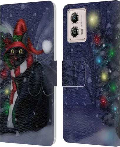 Vista 9 de Head Case Designs Officially Licensed Ash Evans Butterfly Sky Black Cats Leather Book Wallet Case Cover Compatible with Motorola Moto G53 5G