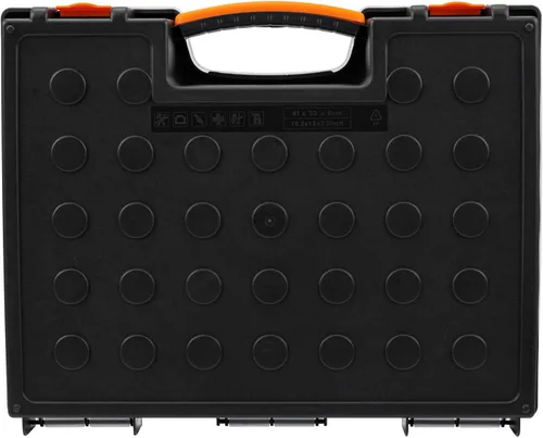 Vista 6 de Amazon Basics Organizador de 19 compartimentos extraíbles, negro, naranja, 16.5 x 13.2 x 2.4 pulgadas