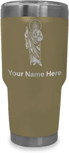 Vista 11 de LaserGram Vaso aislado al vacío de 20 onzas, Saint Jude, grabado personalizado incluido (negro)