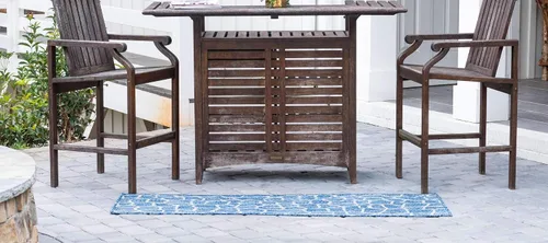 Vista 3 de Unique Loom Outdoor Safari Collection - Alfombra de área - Jirafa (2' x 6' 1" camino, azul/gris)