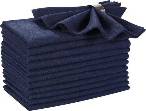 Vista 22 de Ramanta Home Juego de 12 Servilletas de Cena de Algodón Negro Servilletas de Tela 100% Algodón de 18x18 Pulgadas Servilletas de Mesa de Tela