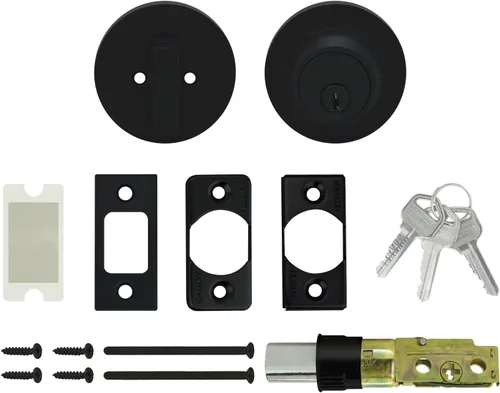 Vista 3 de Nuk3y Thor Series Slim Round Modern Contemporary (cerrojo de seguridad [cilindro único], negro mate)