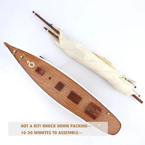 Vista 4 de NAUTIMALL 25 "Velero de madera modelo clásico Columbia America's Cup Ship Nautical Yate Sailboat Decor