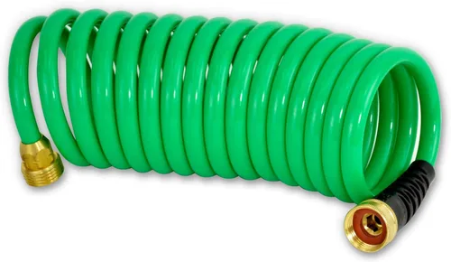 Vista 3 de HoseCoil Manguera de agua autoenrollable para jardín, RV, exteriores de 3/8 pulgadas, Azul