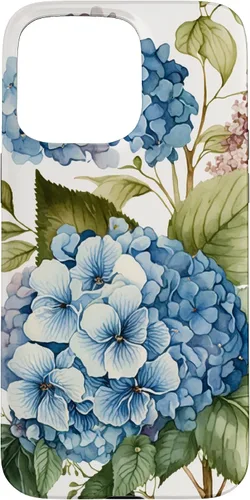 Vista 31 de Watercolour Vintage Blue Hydrangea with Flower Flower Case for iPhone 17