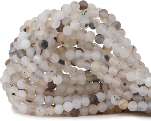 Vista 78 de Cuentas redondas sueltas de ágata estilo antiguo vena de dragón de 6mm, cuentas para diseño de joyas, 60 cuentas Ágata de vena de dragón