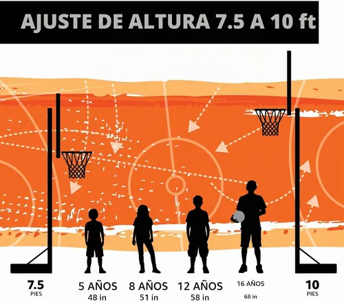 Vista 6 de Nuevo aro de baloncesto portátil ajustable de por vida 71522 tablero de acrílico de 54 pulgadas