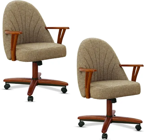 Vista 29 de Chromcraft Juego de 1 sillas giratorias inclinables, sillas con ruedas para sala de cocina
