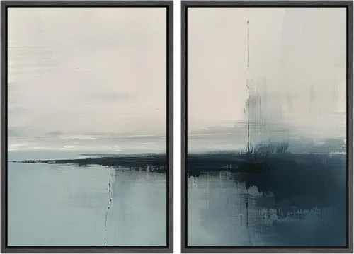Vista 32 de SIGNWIN Lienzo enmarcado para pared, ilustraciones abstractas texturizadas en tonos beige terrosos, arte moderno, decorativo, contemporáneo