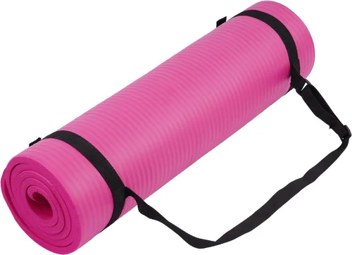 Vista 12 de Fitvids Tapete de yoga de 1/2 pulgada, extra grueso, de alta densidad, antidesgarros, con correa de transporte, adecuado para varios ejercicios